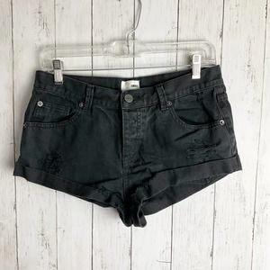 Amuse Society Distressed Crossroad Black Shorts 26